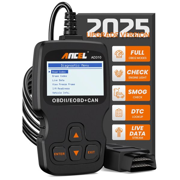 ANCEL AD310 Car OBD2 Scanner Vehicle Code Reader Engine System Fault CAN Diagnostic Scan Tool Classic Enhanced Universal OBD Diagnosis-Black