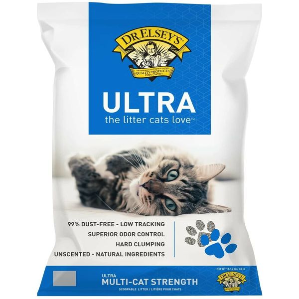 Dr. Elsey's Ultra Premium Clumping Cat Litter, 40 Lb / 18.14 Kg Pack May Vary