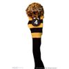Majek #3, 4, 5, & 6 Hybrid Combo Pack Rescue Utility Black & Yellow Golf Headcover Knit Pom Pom Retro Classic Vintage Head Cover