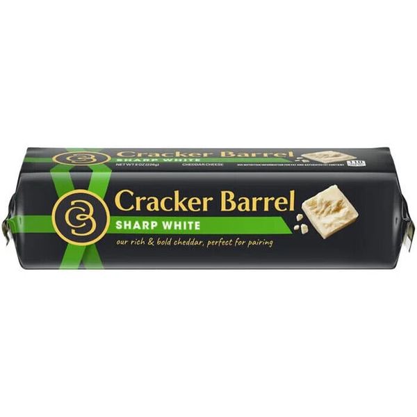 2 pack Cracker Barrel Sharp White Cheddar Cheese, 2x8 oz Block (1 pound)
