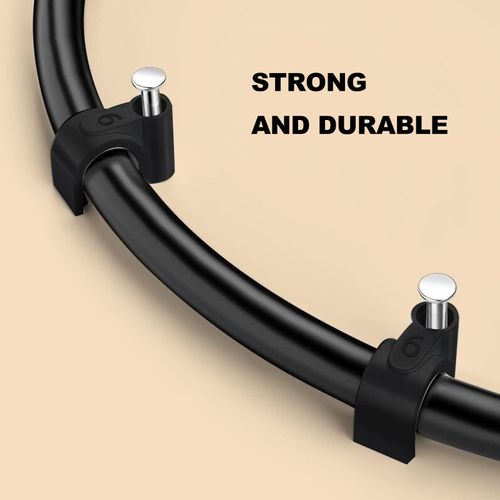 200 PCS 6mm Black Round Cable Clips Management Cable Tidy Clips Electrical Cable Wall Clips Wire Clips Cable Lead Clips Wire Nail Clips Wire Pins Nails Tacks Holder Cable Pins Clip with Steel Nail