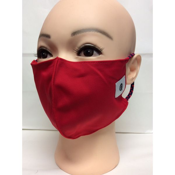 2021 FACE MASK ~ POMCHIES ~ RED ~ RED & NAVY BRAIDED STRAPS ~ NEW