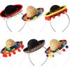 CCCYMM 6 Pcs Mini Mexican Hats Mini Straw Hat for Carnival Decorations