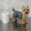 WANLIAN Yorkshire Terrier Dog Statue Simulation Dog Ornaments Realistic Hand Painted Polyresin Figurine for Home and Garden Decor, 8.66"x 3.93" x 7.87"in,Multicolor(Yorkshire Terrier Statue)