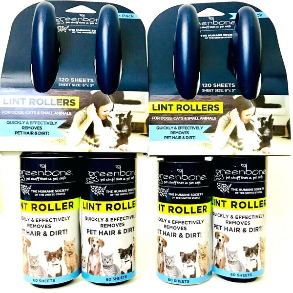 2 Packs Greenbone Quick & Effective Pet Hair & Dirt Removal 2 Count Lint Rollers