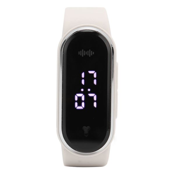 Ultrasonic Mosquito Repellent Clock, LED Digital Display Safety Static Removal Mosquito Repellent Watch Outdoor Rechargeable Battery (White)