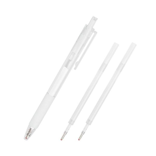 HOTWE Eyebrow Microblading Marking Pen, Makeup Position Mapping Marker, 2 Pens with 4 Refills (White)