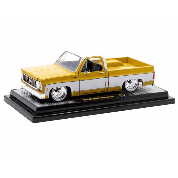 1973 Cheyenne 10 Pickup Truck Glossy Gold and White Limited Edition to 6650 Pieces Worldwide 1/24 Diecast Model Car by M2 40300-123B