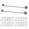 Ikea Steel Kitchen Organizer Set, 2 Rails and 20 Hooks, Silver
