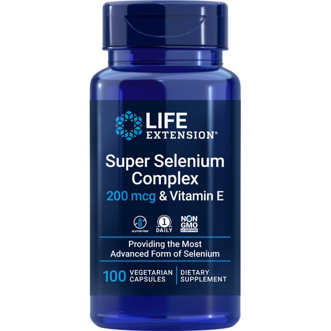 Super Selenium Complex - 200 mcg & Vitamin E - 100 Veggie Caps Life Extension