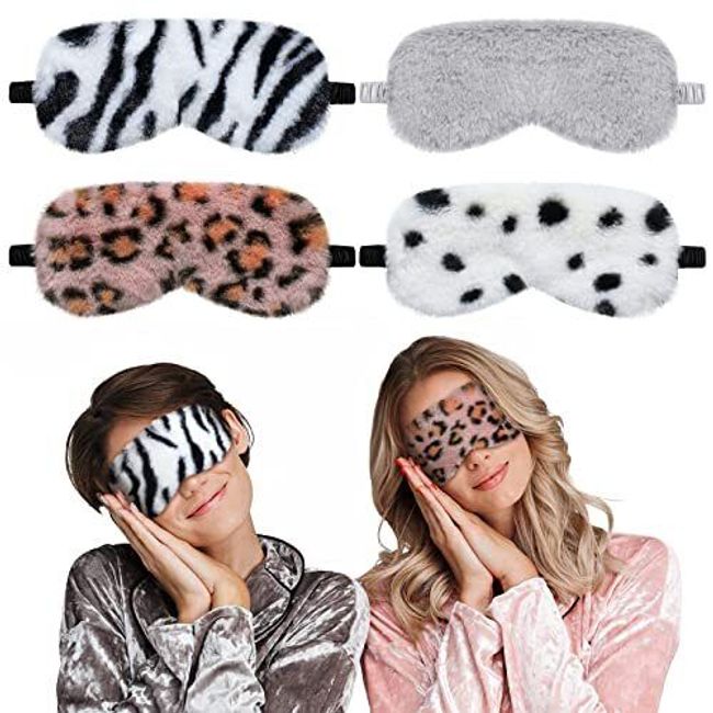 4Pack Silk Satin Sleeping Eye Mask Night Sleeping Eye Cover for Sleep Nap Travel