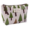 fogman Cosmetic Pouch, Cute, Lightweight, Stylish, Compact, Natural, Animal, Gusset, 2.6 inches (6.5 cm), Green wood