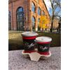 8oz Design Disposable Paper Hot Coffee Cups with White Flat Lids 25pcs