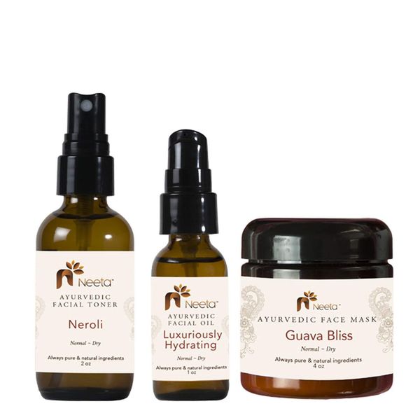 Neeta Naturals, Simple Startup Ayurvedic Skin Care Kit - Normal to Dry, All-Natural, Anti-Aging, Moisturizing, Skincare, Treatment, Minimize Wrinkles