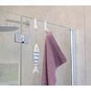 Shower Cubicle Hooks White Set of 4