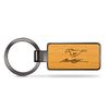 Ford Mustang Script Laser Engraved Maple Wood Gray Gunmetal Frame Case Key Chain
