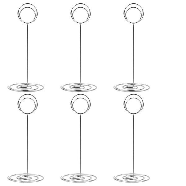 10 Pack 8.75 inch Tall Table Number Holders Place Card Holder Table Picture Holder Wire Photo Holder Clips Picture Memo Note Photo Stand (Silver)