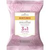 Face Wipes, Burt's Bees Facial Cleansing, Makeup Remover Towelettes with Rose Water, 3 in 1 Hydrating Micellar Cleanser, 30 Count