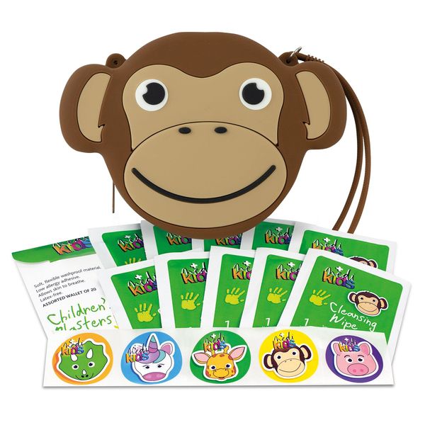 Reliance Medical MediKids Monty The Monkey Kids First Aid Kit - Small Mini Kits for Children - Home Car Travel Equipment Essentials for Childrens Health and Safety, Medium, 800 g