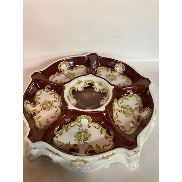 Beautiful Ceramic Chip & Dip Serving Platter Made in Italy Vintage Home Deco