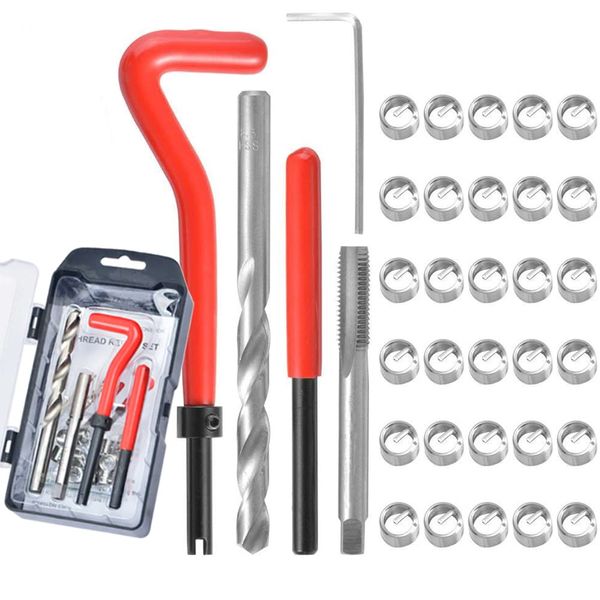 JoyTube 35 Pcs Thread Repair Kit, Stainless M6 x 1mm Thread Repair Insert Kit Compatible Hand Tool Set for Auto Repairing