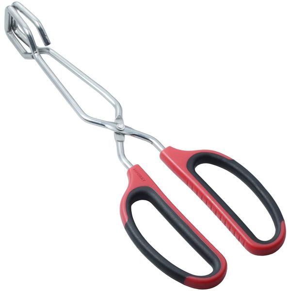 HINMAY Kitchen Scissor Tongs 10-Inch Stainless Steel Scissor Cooking Tongs