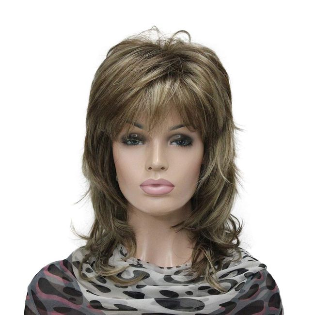 Lydell Long Soft Shaggy Layered Brown Mix Wig Classic Cap Full Synthetic Wigs (AB607)