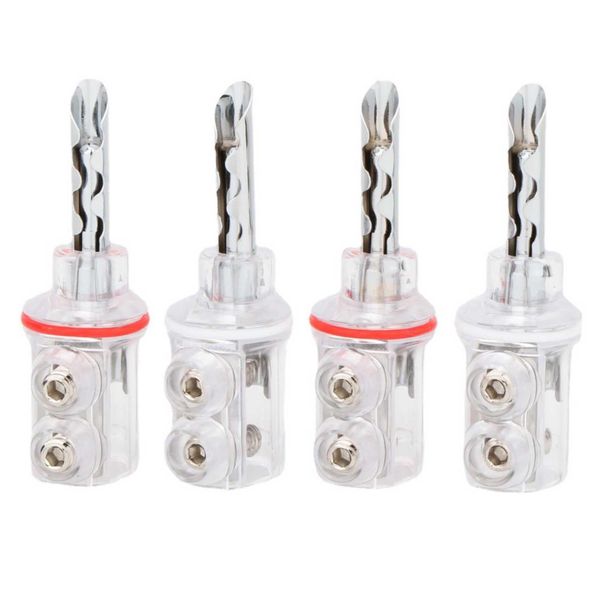 4 Pack 4mm BFA Banana Plug Audio Speaker Double Screw Lock Cable Connector