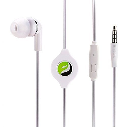 LG V20 Compatible Premium Sound Retractable Mono Headset Handsfree Single Earbud with Microphone