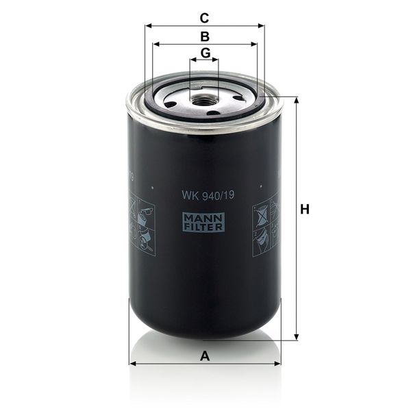 MANN-FILTER WK 940/19 Fuel Filter - OFF-HIGHWAY APPLICATIONS