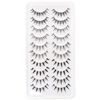 EMEDA 10 Pair Manga Lashes 5 Styles Mixed Anime Lashes 100% Handmade Transparent Band Manga Eyelashes Natural Look Spiky Manga Lashes Wispy Hybrid Strip Lashes Cosplay False Eyelashes (Manga Mix)