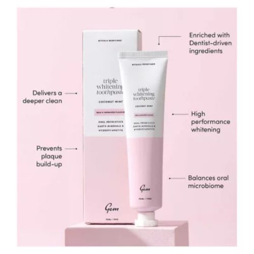 Gem Triple Whitening Toothpaste: Coconut Mint, 100g