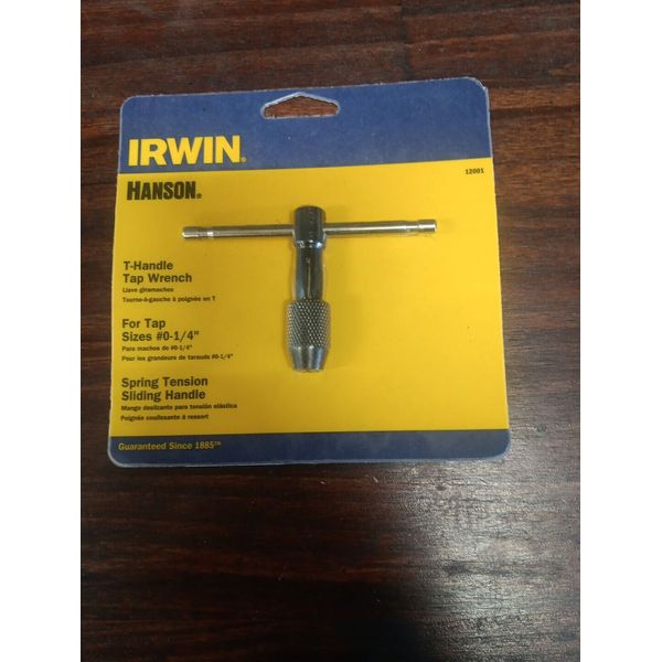 Irwin 12001ZR Hanson High Carbon Steel T-Handle Tap Wrench #0 to 1/4 in. 1 pc