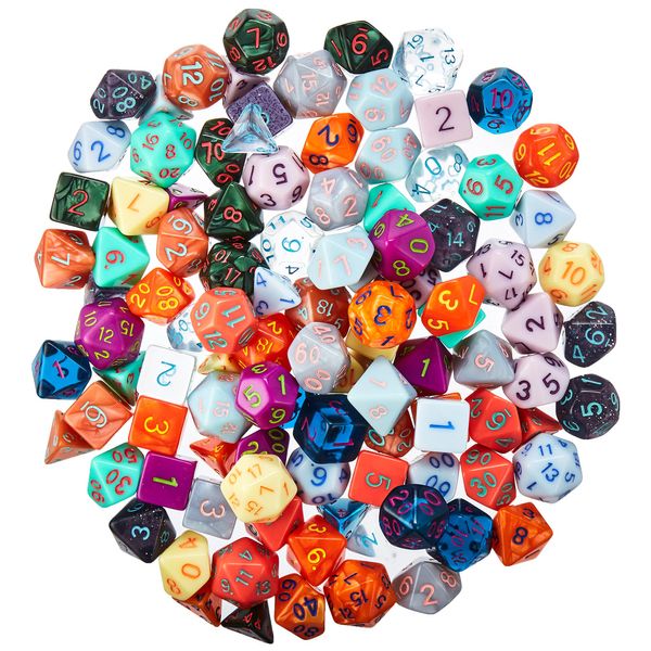 Series IV 100+ Polyhedral Dice Random Bag - Includes 15 Sets of 7 Dice with Unique Colors - TTRPG Role-Playing Dice - Bulk Tabletop RPG Gaming DND Accessories - D20 D12 D10 D00 D8 D6 D4