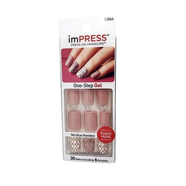 Kiss imPress Manicure Short Length Gel Nails Shimmer