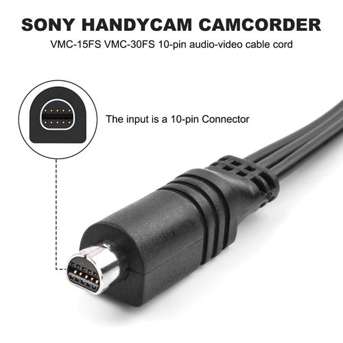 Saipomor 3.9ft VMC-15FS 10Pin AV Cable for Sony Handycam Compatible with HDR-SR1 to HDR-SR12 and More