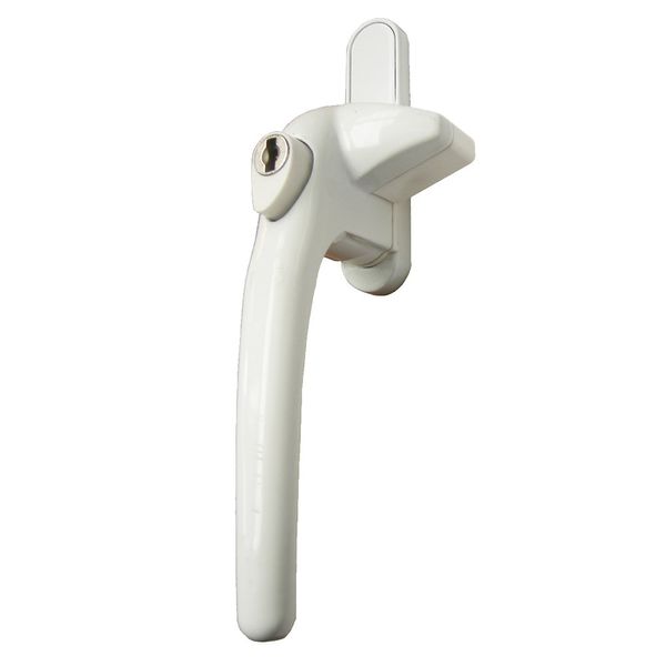 Schlosser Technik Cockspur Window Handle Locking Window Lock Catch for UPVC (Left Handed, White)