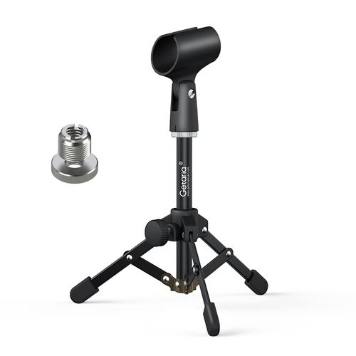 Getaria Desktop Microphone Stand, Mini Microphone Stand for Tabletop Condenser Microphone, Microphone, Tabletop Tripod Stand, Foldable, Bracket, Holder, Microphone Compatible (MTD-01)