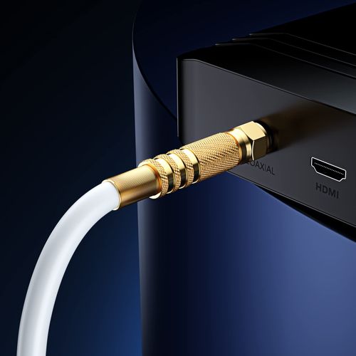 RG6 COAXIAL Cable - Quad Shielded, 20ft / White Non-Oxygen Copper Cable Wire for TV, Internet & More - Flexible Coax Cable Cord