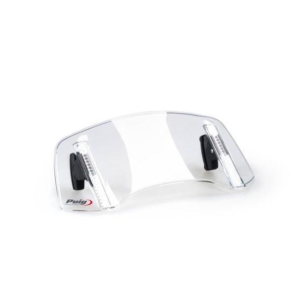 Puig 20763W MULTI-ADJUSTABLE VISOR2.0 CLIP-ON [CLEAR] Multi-Level Adjustment Visor Universal Pooch Screen Cowl