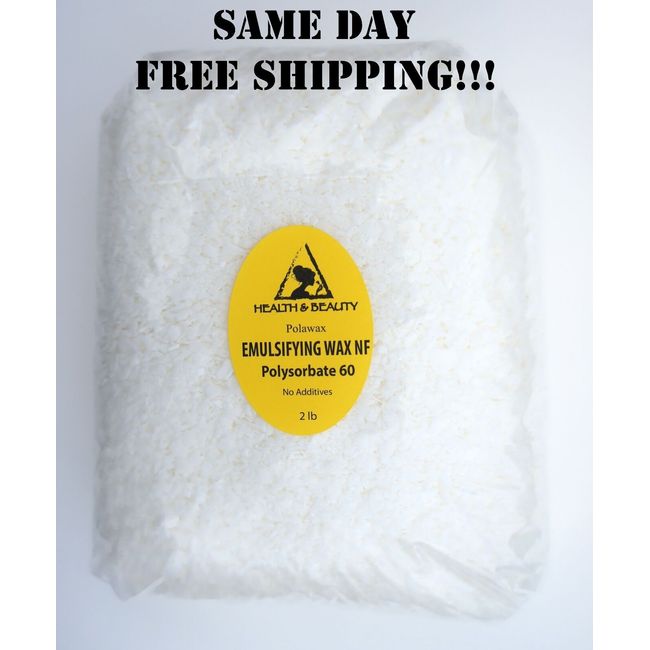 EMULSIFYING WAX NF  by H&B Oils Center POLYSORBATE 60 PURE POLAWAX 32 OZ, 2 LB