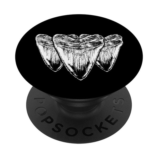 Megalodon fossil teeth. shark enthusiasts PopSockets Swappable PopGrip