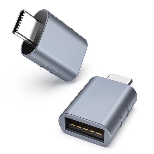 Syntech USB-C-auf-USB-Adapter, 2 USB-C-Stecker-auf-USB-3-Buchsen-Adapter, kompatibel mit iPhone 15 Pro Max iMac iPad Pro 2021, MacBook Air Pro 2020 und Anderen Typ-C-/Thunderbolt-3-Geräten, Blau