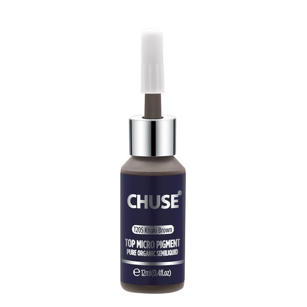 CHUSE T205 Khaki Brown Microblading Micro Pigment Permanent Make-up Tattoo Ink Kosmetik Farbe bestanden SGS, DermaTest 12ml (0.4fl.oz)