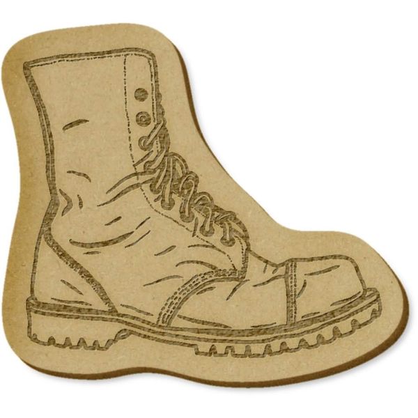 6 x 'Army Walking Boot' MDF Craft Embellishments (EB00020313)