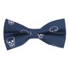 King & Priory Navy Blue Embroidered Skull Bow Tie