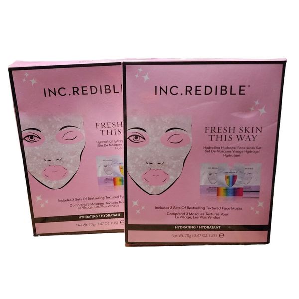 2 INC.redible Fresh Skin This Way Hydrogel Hydrating Gel Face Mask Sets, 6 Masks