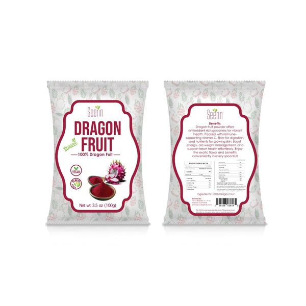 Dragon Fruit Powder 3.5oz (100g) - Immune Support & Antioxidant, Vegan, USA