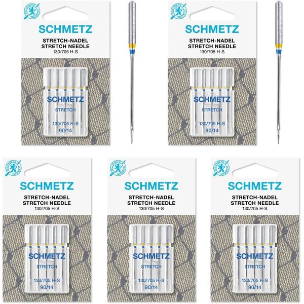 25 Schmetz Stretch Sewing Machine Needles 130/705H H-S Size 90/14