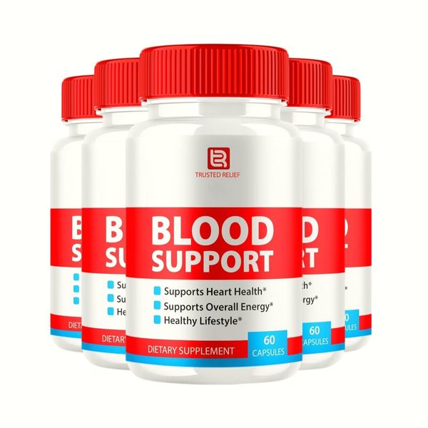 5-Pack Trusted Relief Blood Support for Managing Sugar & Pressure - 300 Capsules